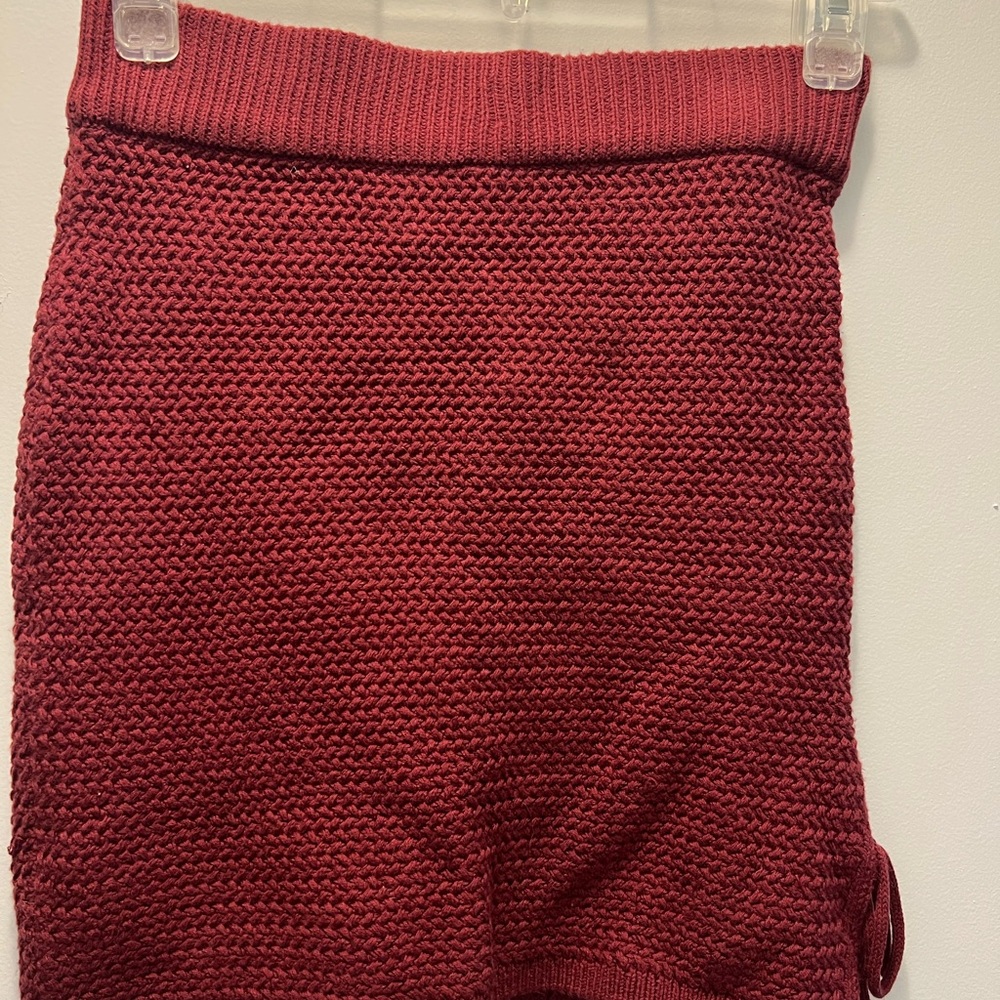 Free People Knit Burgundy Skirt